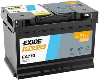 Autobaterie Exide Premium 12V 77Ah 760A, EA770